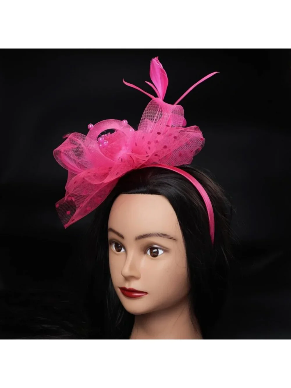 Elegant Pink Fascinator Headband or Hair Clip for Derby, Tea Party & Church